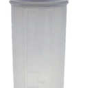 Clear Drink Cup, Grey Lid, 20 oz