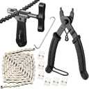 Bike Chain Repair Tool Kit with Single Speed Chain, Chain Breaker with Hook, Bike Link Plier and 6 Pairs Bicycle Buckle for Road Mountain Racing Cycling