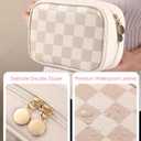 4 x Valentines Day Gifts for Her,Travel Makeup Bag Cosmetic Bag for Women,Small Makeup Organizer Bag,Cute & Waterproof Vegan Leather Makeup Case with Multiple Compartments (BROWN) (MEDIUM)