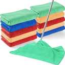 10 Pcs Extra Large Microfiber Cloth 30" x 20" Large Floor Microfiber Towel Reusable Washable Free Lint Free Cloth Rag for Squeegee Mop Floor Window Housekeeping (Assorted Color)