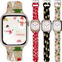 Christmas Fall Thanksgiving Band Compatible Apple Watch Winter Print Soft Strap 3 packs Women 38mm 40mm 41mm 42mm 44mm 45mm 46mm 49mm.Jullstar Holiday Seasonal Xmas Snowflake Elf Gnomes Santa Snowman Wristband for series 10 9 8 7 6 5 4 3 2 1 Ultra 2 1