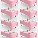 Pureegg Rectangle Table Cloth 60" x 84"  8 Packs, Durable Polyester Tablecloth Offers Reusable & Washable Protection, Ideal for Outdoor Party, Picnic, Wedding, Banquet and Birthday, Pink