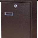 Wall-Mount Mailbox, Mailbox for Outside with View Window, Weatherproof Metal Drop Box, 12.4 x 9 x 3.35 in, Black Bronze