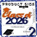 Class of 2026 Sign Graduation Party Decorations 2026 Grad Photo Booth Prop Graduation Table Centerpieces for Senior Night Decor Signs College High School Party Supplies(Blue and Orange)