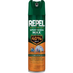 Repel Insect Repellent Sportsmen Max Formula 40% DEET, 6.5 Ounces, Long-Lasting Aerosol Insect Repellent Spray Repels Mosquitoes, Ticks, Gnats, Biting Flies, Chiggers and Fleas 4 Packs