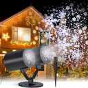 2024 Newest Christmas Decorations Christmas Projector Lights Outdoor Double-Head Rotating Snowflakes Projector Lights for Xmas Home Party IP65 Waterproof Brightening LED Outdoor & Indoor