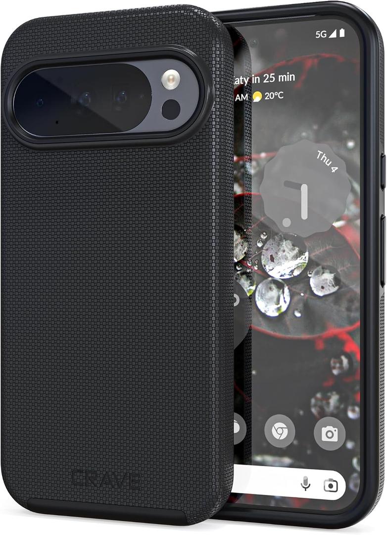 Crave for Google Pixel 10 Case and Pixel 10 Pro Case, Shockproof Protection Dual Layer (6.3 inch) - Black
