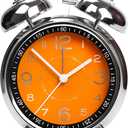 AYRELY Super Loud Alarm Clock for Heavy Sleepers Adults,Twin Bell Retro 4 Inch Silent Non-Ticking Quartz with Backlight, Metal dial, Alarm Clocks for Bedrooms Bedside (Orange)