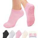 YeuG Pilates Socks with Grips for Women Non Slip Grip Socks for Yoga, Barre, Hospital Grippy Ankle Socks Womens Gifts