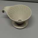Cabilock Hand Washed Beige Ceramic V Type Filter Coffee Cup Reusable Dripper with Micro for Smooth Coffee Essence Easy to Clean for Deep Beans