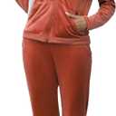 Marvmys Velour Tracksuit Womens 2 Piece Outfits Velvet Sweatsuit Jogging Suit Full Zip Up Hoodie and Sweatpants Set XXL