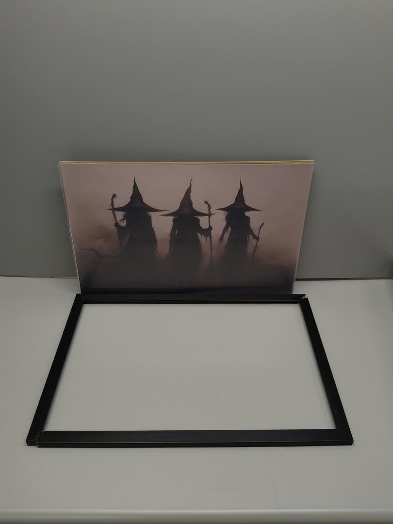 Black Framed Dark Academia Wall Art Ghost In Magical Forest Poster For Halloween Victorian Gothic Room Wall Decor-Vintage Goth Art Canvas Prints Picture Hang To Bedroom (24L" x 16W", Hq1)