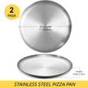 17.7 Inch Pizza Pan for Oven 2 Pack Stainless Steel Baking Sheet Round Plates for Cake Pie and Salad Pizza Steel Large Tray Oven Dishwasher Safe & Easy Clean