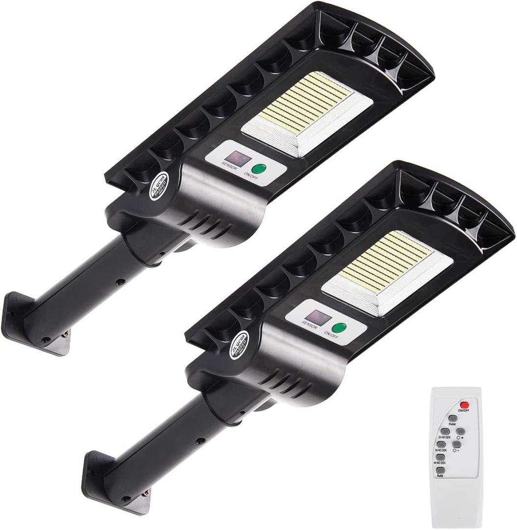 Solar Lights Outdoor, 60W LEDs Solar Powered Motion Sensor Light, Security Waterproof Solar Flood Light for Yard, Fence, Garden, Patio, Front Door, Shed, Deck, Path. 2 Pack