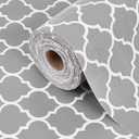 Drawer Shelf Liner for Kitchen Cabinets, Non Adhesive Slip Resistant Shelf Paper Easy to Clean, Strong Grip Thickened Waterproof Washable Mats for Pantry Shelves Cupboard Dresser, 12 in x 30 FT (Gray Quatrefoil)