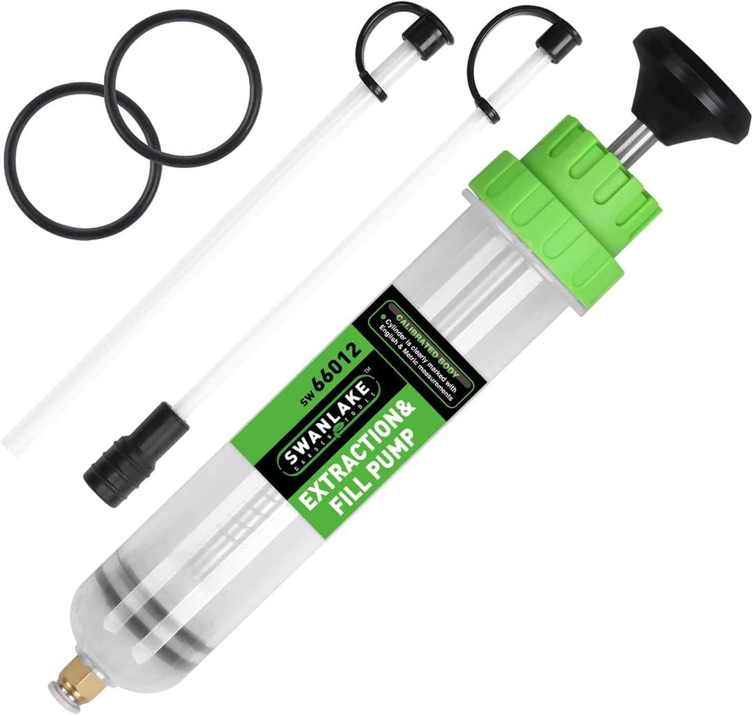 SWANLAKE 200cc Fluid Extractor, Extraction&Fill Pump,Fluid Syringe Pump Manual Suction Vacuum Fuel Car Transfer (200ML)