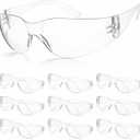 10 Pack Clear Safety Glasses for Men Women, ANSI Z87.1 Certified Scratch & Impact Resistant Wrap Around Lens