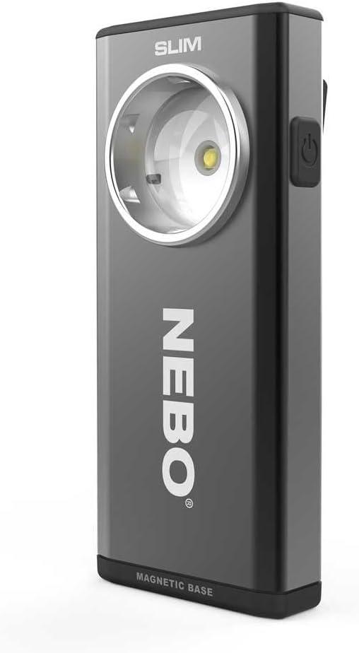 NEBO Slim Work Light, USB Rechargeable Bright Pocket Light with Clip (Black)
