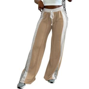 PINSV Women's Wide Leg Sweatpants Baggy Lounge Pants Active Joggers Striped Track Pants