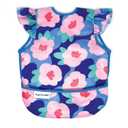 Tiny Twinkle Mess Proof Baby Bib - Waterproof & Lightweight Baby-Led Weaning Apron | 100% Recycled Polyester, Easy Clean & Machine Washable (Floral Blue, Small 6-24 Months)