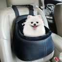 Small Dog Car Seat Under 13lbs - Luxury PU Leather Dog Booster Car Seats for Small Dogs with Removable Inner, Can be Used as Pets Carrier Bag