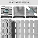 XIYUNTE Shower Mat Non Slip Bath Mat for Tub - 40 X 16 Inch PVC Bathtub Mat Non Slip Shower Mats for Inside Shower, Bath Tub Mat with Powerful Suction Cup, Easy to Cut and Dry, Grey