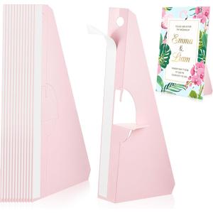 Marspark Poster Stand Self Stick Easel Back Poster Board Stand Convenient Peel and Stick Self Adhesive Easels Display Cardboard Sign (12 Inch,Light Pink,12 Pack)