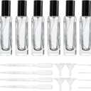 YU FENG 6 Pack Clear Glass Perfume Sprayer Bottle, 30ml Portable Perfume Fine Mist Sprayer, Empty Refillable Travel Perfume Bottle