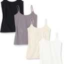 Amazon Essentials Women's Slim-Fit Camisole for Layering and Everyday Wear, Pack of 4
