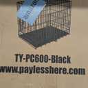 FDW Dog Crate for Large Dogs 42 Inch Folding Metal WirePet Cage Double Door W/Divider Panel Indoor Outdoor Kennel Leak-Proof Plastic Tray,Black (42.0"L x 26.0"W x 28.0"H)