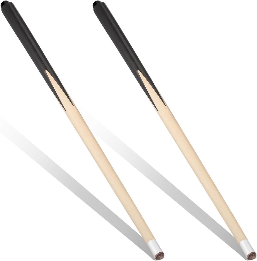 2pcs Mini Pool Cue Sticks 18.89 in Short Pool Cue Set Lightweight Smooth for Teen Practice Game Room Use Easy Transport and Storage, 48.00X2.00X1.00CM