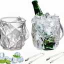Clear Acrylic Ice Buckets with Tongs and Handle, 1300ml/44oz Wine Beer Cocktail Champagne Bucket for Home Parties Bar Accessory,Beverage Tubs Hosting Essentials
