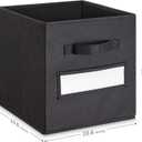 11 Inch Storage Cube,Storage Bin,Cube Storage (Set of 10) Foldable Fabric Cube Storage Bins with 10 Labels Window Cards & a Pen,Baskets Containers for Shelves,Closet Organizers Box,Black