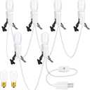 LikeLion Six Socket Light Set with 8 Bulbs, Compatible with Dept 56 Village Collection Accessories, 108 Inch Cord, 120V 6W Bulbs, White