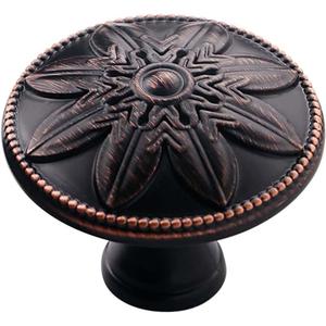 4 Pack - Oil Rubbed Bronze Cabinet Knobs, 1-2/5 Dia Bronze Handles for Cabinets and Drawers,Antique Bronze Knobs for Dresser Drawers Bathroom Kitchen Cabinet Drawer Dresser Door Knobs