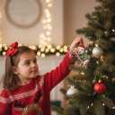 Pig Christmas Ornament 2025 2D Flat  Acrylic Holiday Tree Hanging Decoration  Cute Farm Animal Hugging Candy Cane Ornament, Pig Lover Gift, Rustic Christmas Keepsake 2025