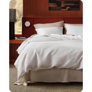 Bedsure Cotton Duvet Cover Queen - 100% Cotton Waffle Weave Coconut White Duvet Cover Queen Size, PureWoven Breathable Bedding Set for All Season, 3 Pieces, 90"x90"