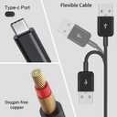 5 x 5feet USB C Handheld Mini Fan Charger Cable for JISULIFE Fan, Aluan, WiHoo, CIVPOWER Neck Fa-n, HomeLifairy, FrSara, Bladeless Fa-n, Replacement Personal Portable Fa-n Type-C Charging Power Cord