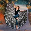 D.Q.Z Birds Wings Costume for Adults Women Dress Up Cape & Feather Headband Eagle Owl Masquerade Halloween Party Favors (Grey) (Gray)