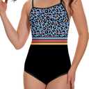 Beautikini Period Swimwear - One Piece Bathing Suit Menstrual Leakproof Swimsuit for Teen Girls and Women (S)
