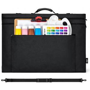 JJRING 24x36 Art Portfolio Tote Bag - Large Carrying Storage Case with Handle & Adjustable Shoulder Strap, Portfolio Folder for Artwork, Posters, Canvas, Drawing Boards