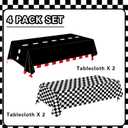 Oigco 4 Pack Racing Car Tablecloth - Race Car Birthday Party Decorations Racetrack Rectangular Tablecloth - Checkered Table Cover for Two Fast Birthday Decor, 54 x 108 Inch