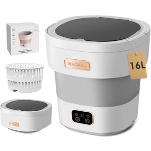 Portable Washing Machine,Mini Washer 16L Upgraded With Spin Basket 3 Modes Deep Cleaning for Underwear,Baby Clothes,Shirt,Small Delicates