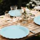 4 x 30 Pcs Light Blue Plates 7 Inch Baby Blue Scalloped Plates Disposable Dessert Plate for Wedding Baby Shower Birthday Party