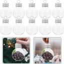 Ciieeo Light Bulb Shape Ball Bottle 3.07 Inch Clear Spherical Decorative Bottle for Christmas Ornament Candy Jar and Holiday Packaging