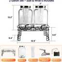 2 Gallon Drink Dispensers for Parties, 2 Pack Glass Beverage Dispenser with Stand & 18/8 Stainless Steel Spigot, Lemonade Jug for Wedding, Picnic, BBQ