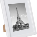 6x8 Picture Frame with Real Glass - Display Pictures 5x7 with Mat or 6 x 8 without Mat, Photo Frame for Wall or Table Top Display(White, 2 Pack)