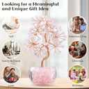 6 inch Rose Quartz Crystal Tree of Life Healing Chakra Tree for Positive Energy, Good Luck Gemstone Money Tree Bonsai Feng Shui Tree for Home Office Desk Decor Reiki Spiritual Gift for Women