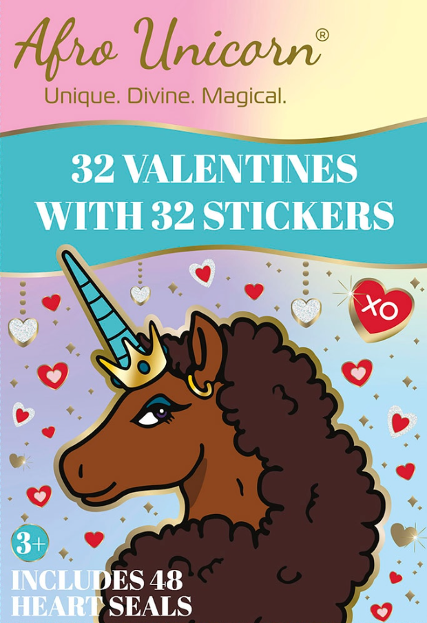 Afro Unicorn® Valentine's Stickers 32 ct, 5 Pack