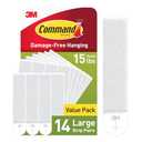 Command Large Picture Hanging Strips, White, Holds up to 16 lbs, 12-Pairs, Easy to Open Packaging